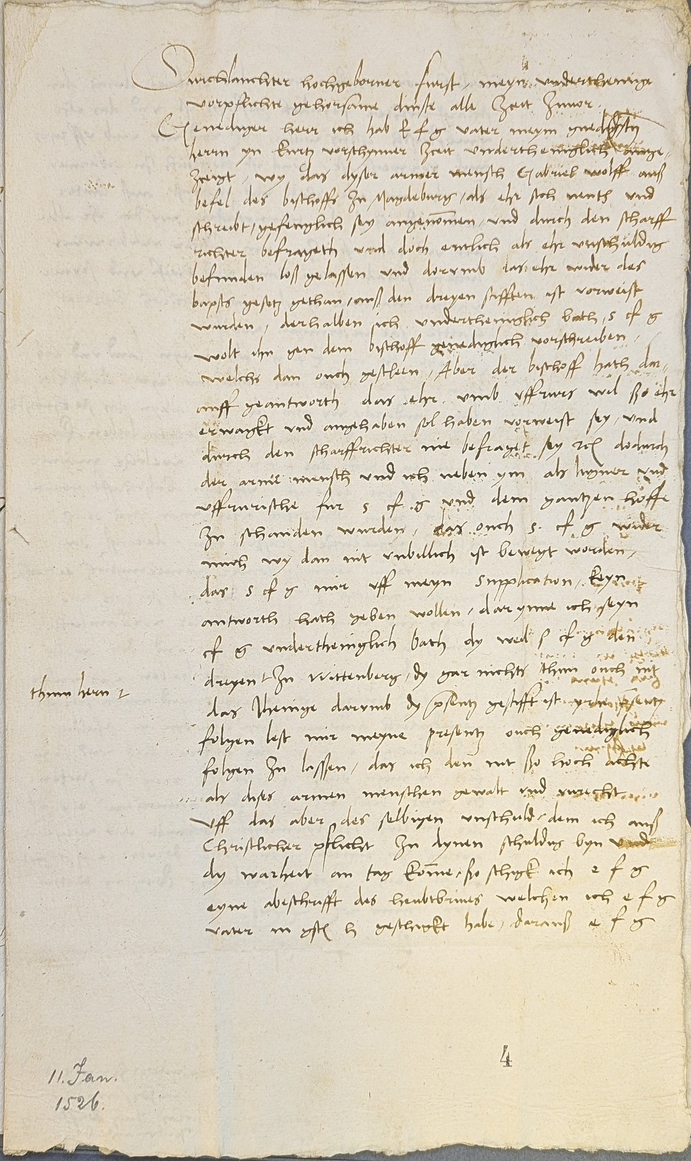 Landesarchiv Thüringen – Hauptstaatsarchiv Weimar, Ernestinisches Gesamtarchiv, Reg. B 565, fol. 4r